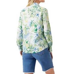 NWT Tommy Bahama Shirt Women Tropical Retreat 100% Linen Floral Resortwear S